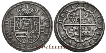 copy of Cy04661.- Felipe III - 8 REALES 1618 SEGOVIA  A+.