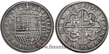 Cy03792.- FELIPE II - 8 REALES 1589 SEGOVIA. 5 y 6 ARCOS 2 PISOS.