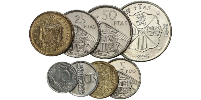 SF004.-  TIRA 8 VALORES PESETAS 1970 FNMT. PRUEBA