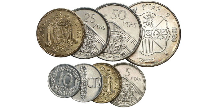 SF005.- TIRA 8 VALORES  PESETAS 1971 FNMT. PRUEBA