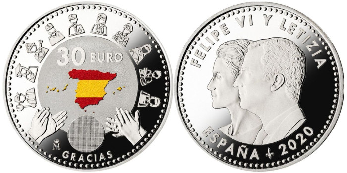 30 EUROS ESPAÑA 2020 “COVID-19”  - PLATA/COLOR