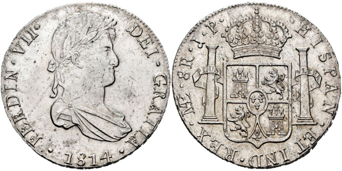Cy15059.-FERNANDO VII - 8 Reales 1814 Lima J.P.-SC