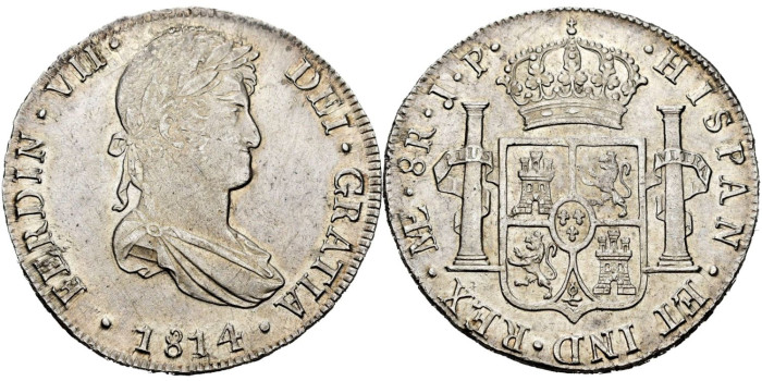 Cy15059.-FERNANDO VII - 8 Reales 1814 Lima J.P.-SC