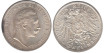 ALEMANIA ESTADOS - PRUSSIA - K-522, 2 MARCOS 1906 A, SC plata