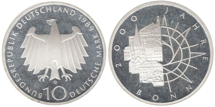 ALEMANIA FEDERAL - K-172, 10 MARCOS 1989D, PROOF