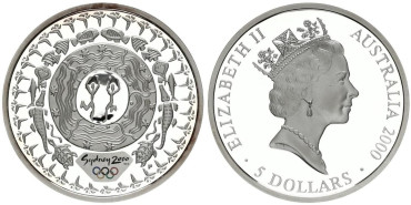 AUSTRALIA - K-0381- 5 Dolars 2000 BAILE. PROOF - PLATA