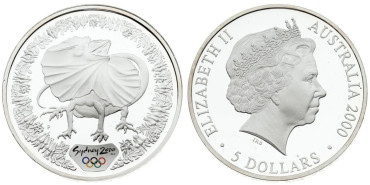 AUSTRALIA - K-0379- 5 Dolars 2000 CLAMIDOSAURIO PROOF - PLATA