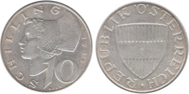 AUSTRIA - K-2882 - 10 SCHILLING , EBC  plata