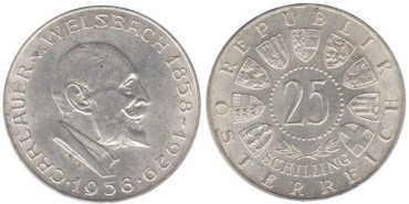 AUSTRIA - K-2884 - 25 SCHILLING 1958 , EBC  plata