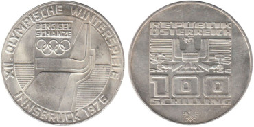 AUSTRIA - K-2929, 100 SCHILLING 1976, PROOF plata