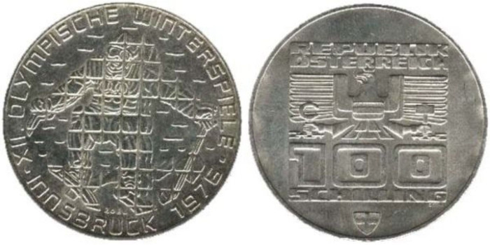 AUSTRIA - K-2928, 100 SCHILLING 1976, EBC+ plata