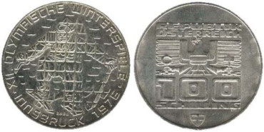 AUSTRIA - K-2928, 100 SCHILLING 1976, EBC+ plata