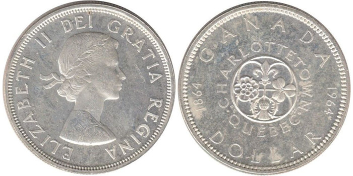 CANADA - K-0058 - 1 DOLAR 1964, SC , plata
