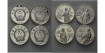 CHINA - REPUBLICA  K-377, 378 ,379 y 380 - 5 YUAN 1991 , proof  plata