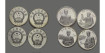 CHINA - REPUBLICA  K-530, 531, 532, 533 - 5 YUAN 1993, proof  plata