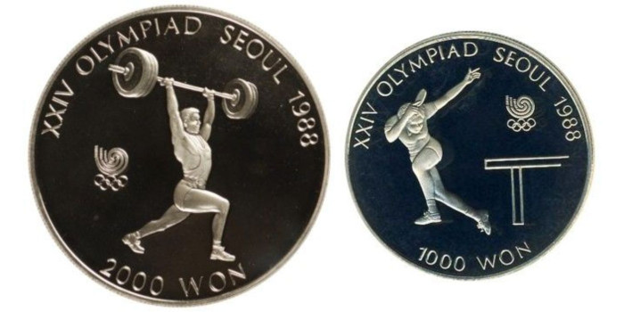 COREA DEL SUR - K-049 y 53, 1000 y 2000  WON 1988 Proof