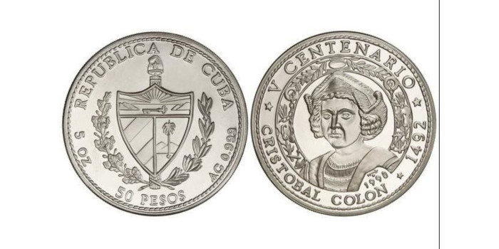 CUBA - K-294 -  50 Pesos 1990. PLATA PROOF