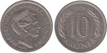 DINAMARCA - K-864 - 10 KRONER 1979, MBC