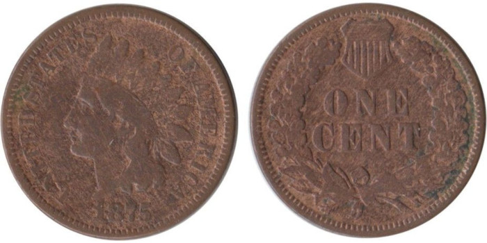 ESTADOS UNIDOS - K-090a - 1 CENTAVO 1875 , MBC