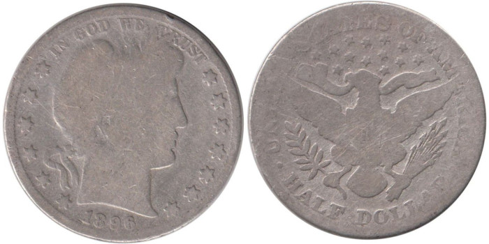 ESTADOS UNIDOS - K-116 - 1/2 DOLAR 1896 , MC  plata
