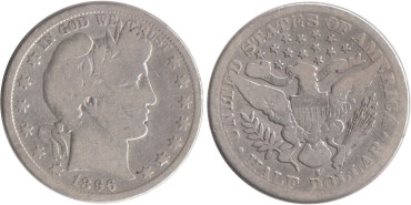 ESTADOS UNIDOS - K-116 - 1/2 DOLAR 1896S , RC  plata