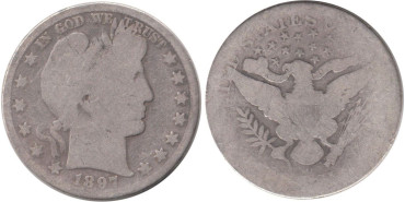 ESTADOS UNIDOS - K-116 - 1/2 DOLAR 1897O , MC  plata