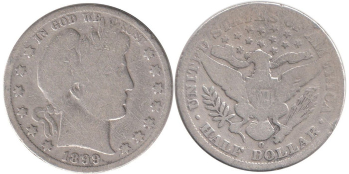 ESTADOS UNIDOS - K-116 - 1/2 DOLAR 1899O , MC  plata