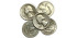 ESTADOS UNIDOS - K-164.L- LOTE 5 x 25 CENTAVOS 1940/64  MBC/EBC  plata