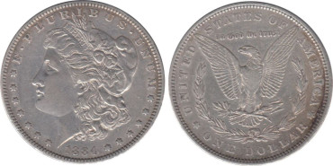 ESTADOS UNIDOS - K-110 - 1 DOLAR 1884 O,MBC,  plata