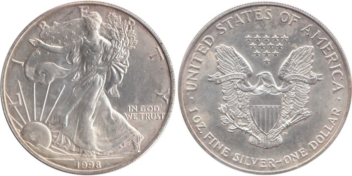 ESTADOS UNIDOS - K-273 - 1 DOLAR 1998 SC. PLATA