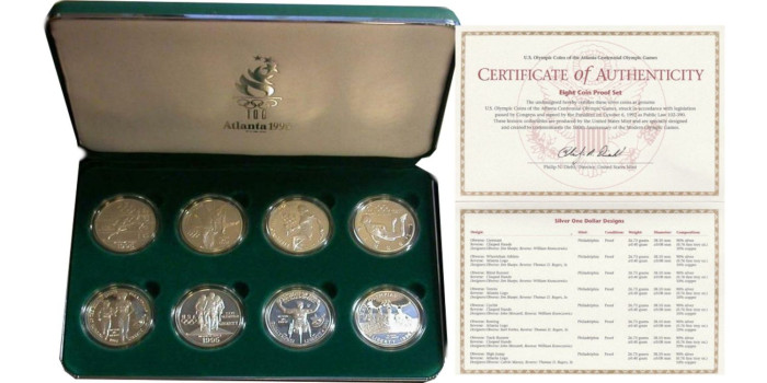 ESTADOS UNIDOS - K-259/272a -  1 DOLLAR ATLANTA CENTENNIAL OLIMPIC GAMES - PLATA