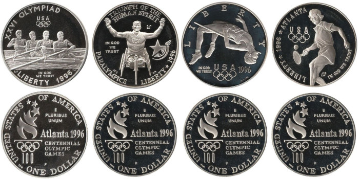 ESTADOS UNIDOS - K-259/272a -  1 DOLLAR ATLANTA CENTENNIAL OLIMPIC GAMES - PLATA