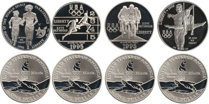 ESTADOS UNIDOS - K-259/272a -  1 DOLLAR ATLANTA CENTENNIAL OLIMPIC GAMES - PLATA