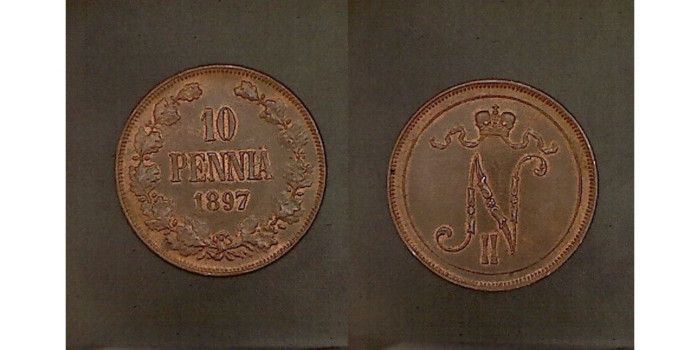 FINLANDIA - K-014 - 10 PENNIA 1897 SC