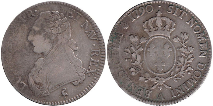 FRANCIA - K-0564.1 - 1 ECU 1790 PARIS.  BC - PLATA