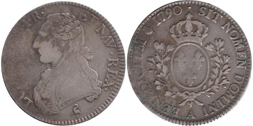 FRANCIA - K-0564.1 - 1 ECU 1790 PARIS.  BC - PLATA