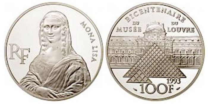 FRANCIA - K-1017 100 Francos 1993, PROOF PLATA