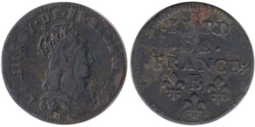 FRANCIA - K-0192 - 1 LIARD  1657 B , MBC´-