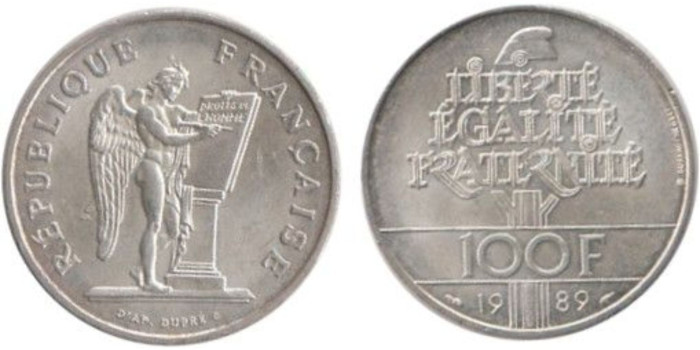 FRANCIA - K-0970 - 100 FRANCOS 1989 , SC