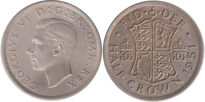 GRAN BRETAÑA - K-0879 - 1/2 CROW 1951, SC