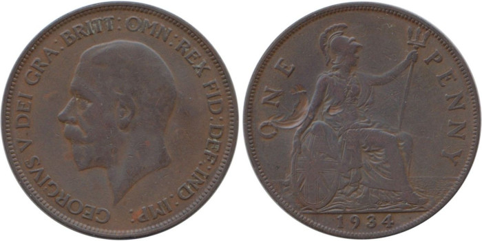 GRAN BRETAÑA - K-0838 -  1 Penny 1934 , MBC