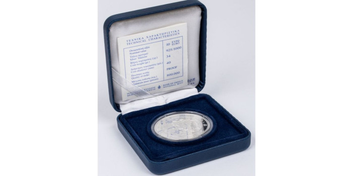GRECIA - K-190 - 10 Euro 2003 CARRERA LIBRE PROOF PLATA