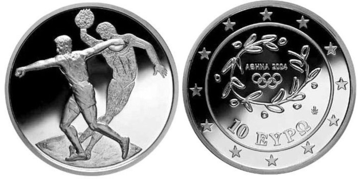 GRECIA - K-191 - 10 Euro 2003 LANZAMIENTO DE DISCO PROOF PLATA