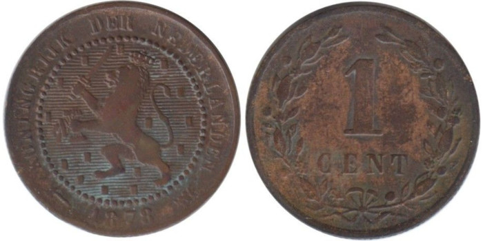 HOLANDA - K-107 - 1 CENTAVOS 1878 , MBC