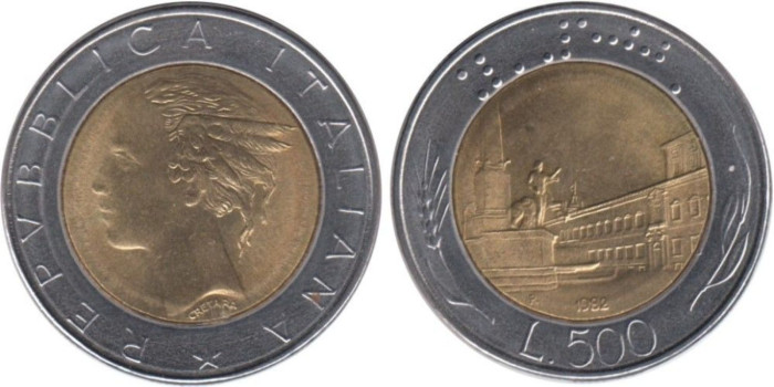 ITALIA - K-111 - 500 LIRAS 1983 , EBC