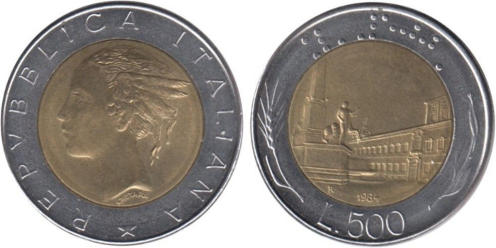 ITALIA - K-111 - 500 LIRAS 1984 , SC