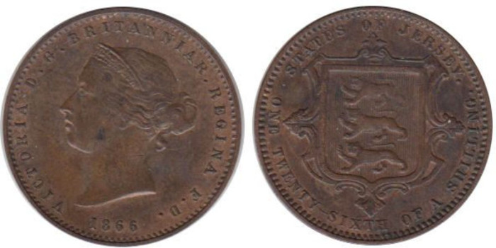 JERSEY - K-004 - 1/26 SILLINGS 1866 EBC+ Victoria