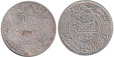 MARRUECOS - K-032 - 1/2 RIALS 1331 , MBC  plata