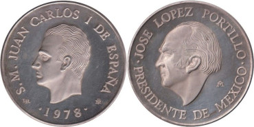 MEXICO - K-MM - MEDALLA VISITA JUAN CARLOS A MEXICO plata