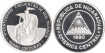 NICARAGUA - K-67- 10.000 Cordobas 1990 proof  plata
